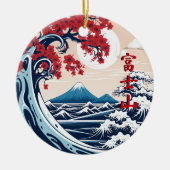 Mount Fuji Over de Waves Keramisch Ornament (Voorkant)