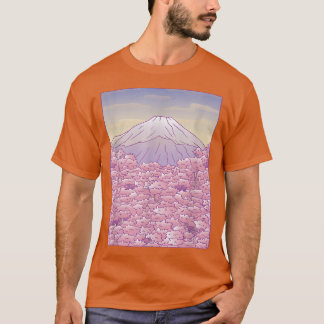 Mount Fuji Pastel Japanse Sakura Cherry Blossom T-shirt