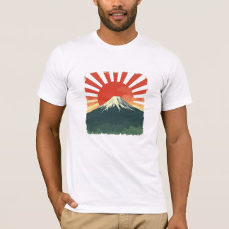 Mount Fuji Retro Japan T-shirt | rijzende zon