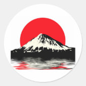 Mount Fuji Ronde Sticker (Voorkant)