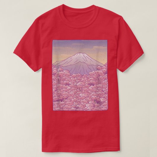 Mount Fuji Sakura Cherry Blossom T-shirt (Design voorkant)