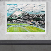 Mount Fuji schilderij van Alfred Fox Canvas Afdruk