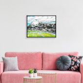 Mount Fuji schilderij van Alfred Fox Canvas Afdruk (Insitu (Woonkamer))