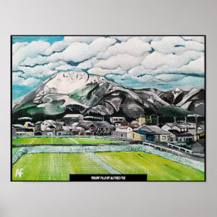 Mount Fuji schilderij van Alfred Fox Poster
