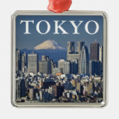Mount Fuji | Shinjuku District Skyline Tokio Japan Metalen Ornament (Voorkant)