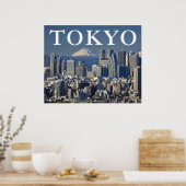 Mount Fuji | Shinjuku District Skyline Tokio Japan Poster (Keuken)