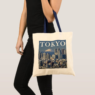 Mount Fuji Shinjuku stadsbeeld Tokio Japan Tote Bag
