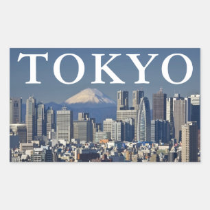 Mount Fuji stadsprofiel Shinjuku district Tokio Rechthoekige Sticker