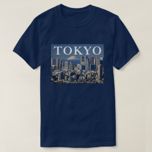 Mount Fuji stadsprofiel Shinjuku district Tokio T-shirt
