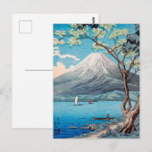 Mount Fuji uit Lake Yamanaka, Takahashi, Japans Briefkaart (Voorkant / Achterkant)
