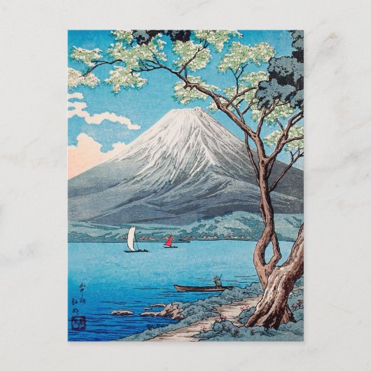 Mount Fuji uit Lake Yamanaka, Takahashi, Japans Briefkaart (Voorkant)