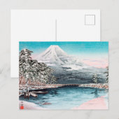 Mount Fuji uit Tagonoura, Snow Hiroaki Takahashi Briefkaart (Voorkant / Achterkant)
