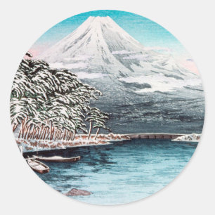 Mount Fuji uit Tagonoura, Snow Hiroaki Takahashi Ronde Sticker
