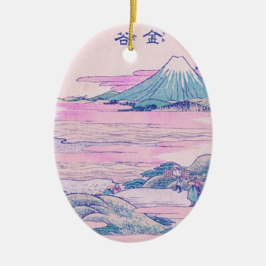 Mount Fuji Ukiyo-e Japanse Kunst Keramisch Ornament (Voorkant)