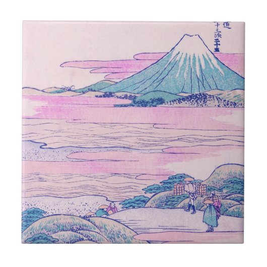 Mount Fuji Ukiyo-e Japanse  Kunst Tegeltje (Voorkant)