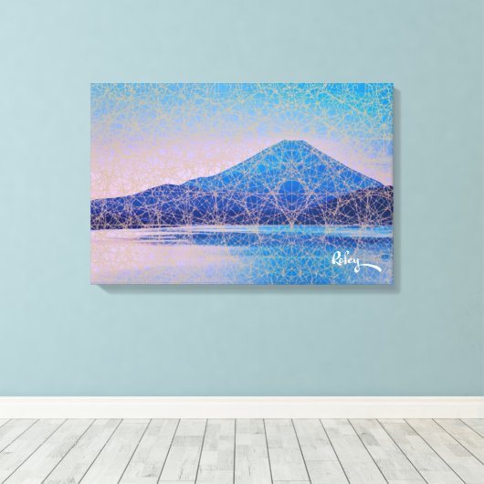 Mount Fuji V beroemd gemaakt door Rofey Canvas Afdruk (Insitu (Houten vloer))