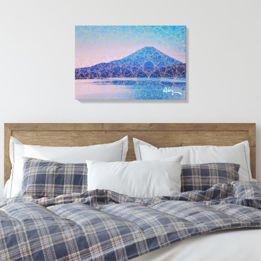 Mount Fuji V beroemd gemaakt door Rofey Canvas Afdruk (Insitu (Slaapkamer))