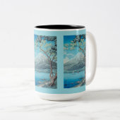 Mount Fuji van Lake Yamanaka Tweekleurige Koffiemok (Voorkant rechts)