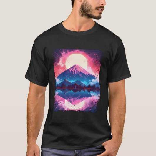 Mount Fuji Vaporwave Esthetische Japan Japanse Zuc T-shirt (Voorkant)