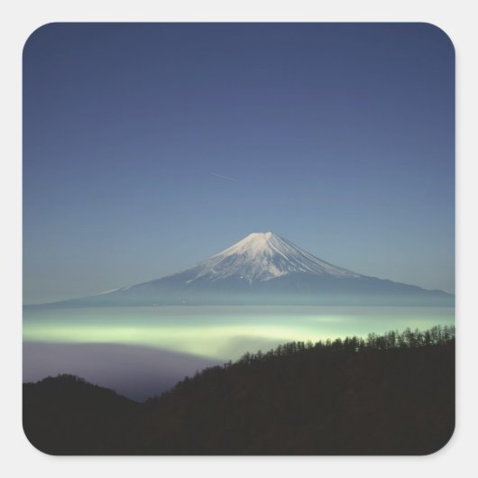 Mount Fuji Vierkante Sticker (Voorkant)