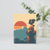 Mount Fuji vintage Briefkaart (Staand voorkant)
