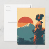 Mount Fuji vintage Briefkaart (Voorkant / Achterkant)