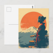 Mount Fuji vintage Briefkaart (Voorkant / Achterkant)