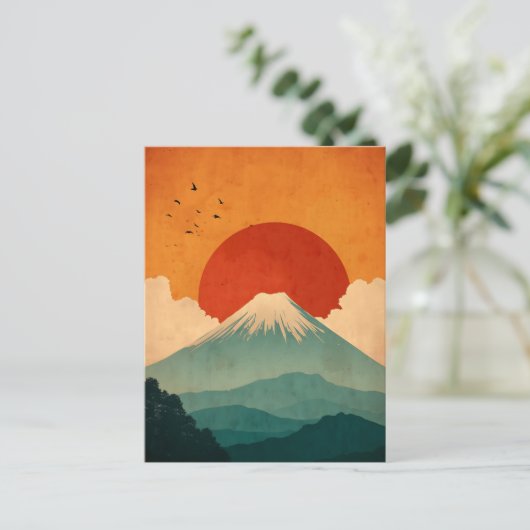 Mount Fuji vintage Briefkaart (Staand voorkant)