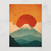 Mount Fuji vintage Briefkaart (Voorkant)