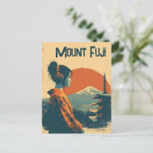 Mount Fuji vintage Briefkaart (Staand voorkant)