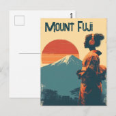 Mount Fuji vintage Briefkaart (Voorkant / Achterkant)