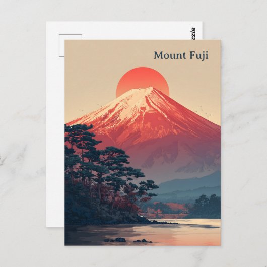 Mount Fuji vintage Briefkaart (Voorkant / Achterkant)