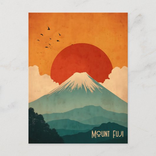 Mount Fuji vintage Briefkaart (Voorkant)