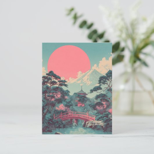 Mount Fuji vintage Briefkaart (Staand voorkant)