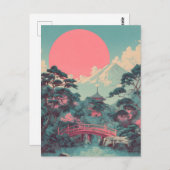 Mount Fuji vintage Briefkaart (Voorkant / Achterkant)