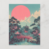 Mount Fuji vintage Briefkaart (Voorkant)
