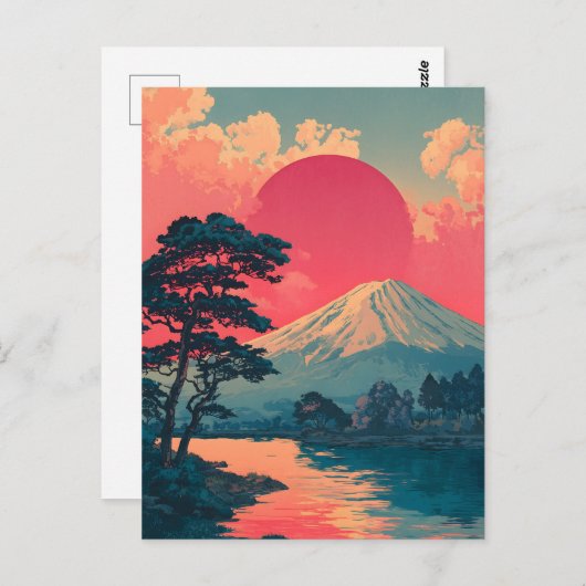 Mount Fuji vintage Briefkaart (Voorkant / Achterkant)