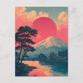 Mount Fuji vintage Briefkaart (Voorkant)