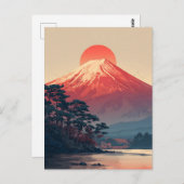 Mount Fuji vintage Briefkaart (Voorkant / Achterkant)