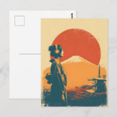 Mount Fuji vintage Briefkaart (Voorkant / Achterkant)