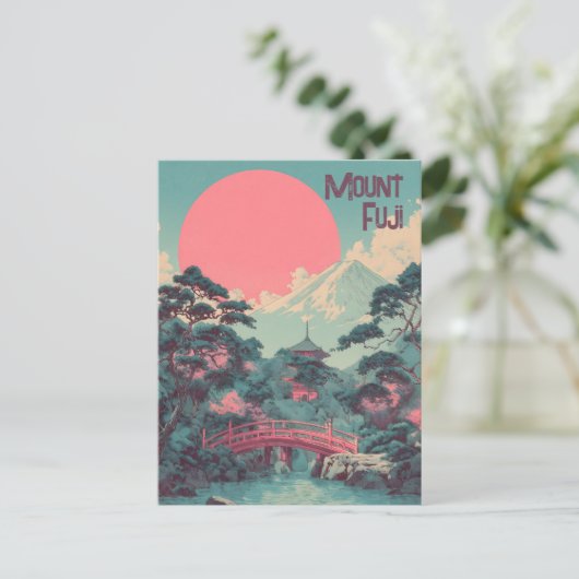 Mount Fuji vintage Briefkaart (Staand voorkant)