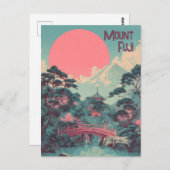 Mount Fuji vintage Briefkaart (Voorkant / Achterkant)