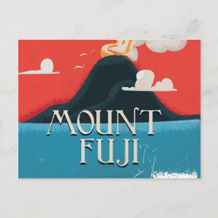 Mount Fuji Vintage-locomotief Reisposter Briefkaart
