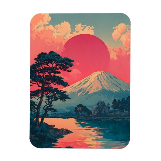 Mount Fuji vintage Magneet (Verticaal)