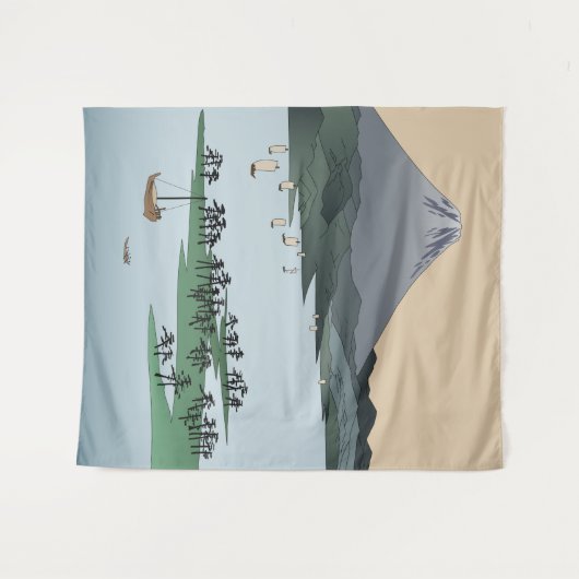 Mount Fuji Wandkleed (Voorkant (horizontaal))
