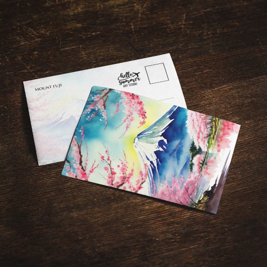 Mount Fuji Waterverf Briefkaart