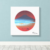 Mount Fuji White beroemd gemaakt door Rofey Canvas Afdruk (Insitu (Houten vloer))