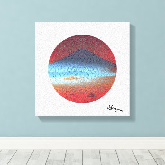 Mount Fuji White beroemd gemaakt door Rofey Canvas Afdruk (Insitu (Houten vloer))