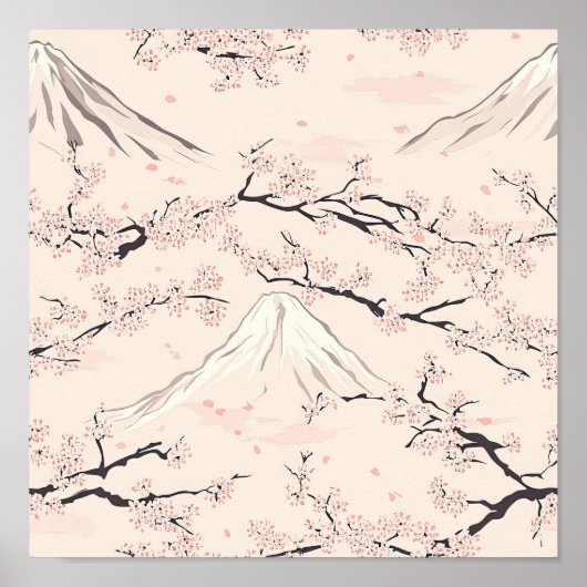 Mount Fuji with Cherry Blossoms – Japanese (1) Poster (Voorkant)