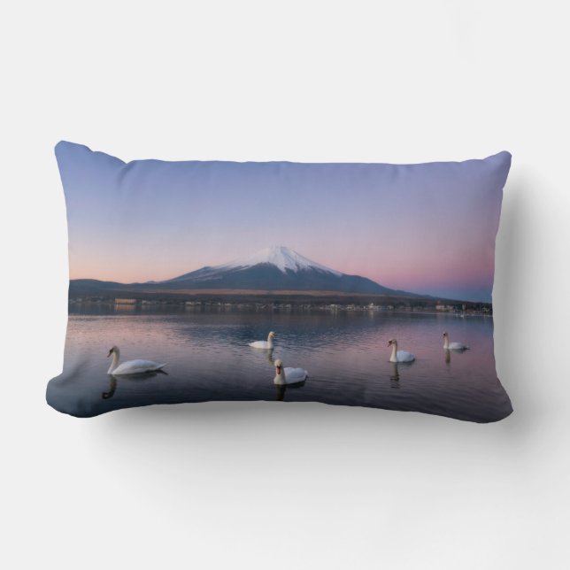 Mount Fuji | Yamanaka-meer met zwanen Kussen (Voorkant)